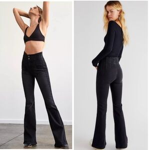 Free People We The Free Jayde Flare Jeans Coated Black